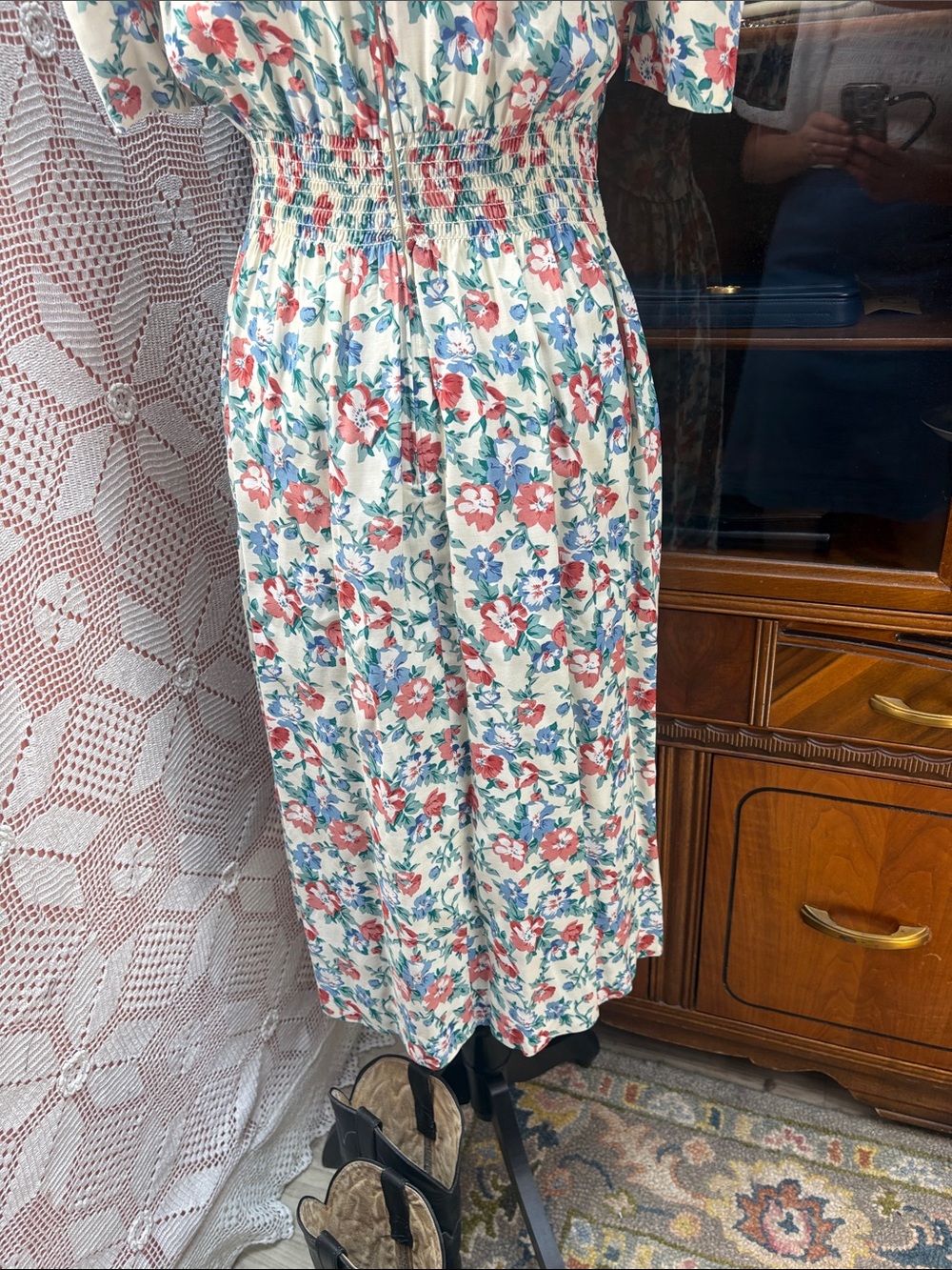 Vintage Karin Stevens Floral Midi Dress - Picture 12 of 14